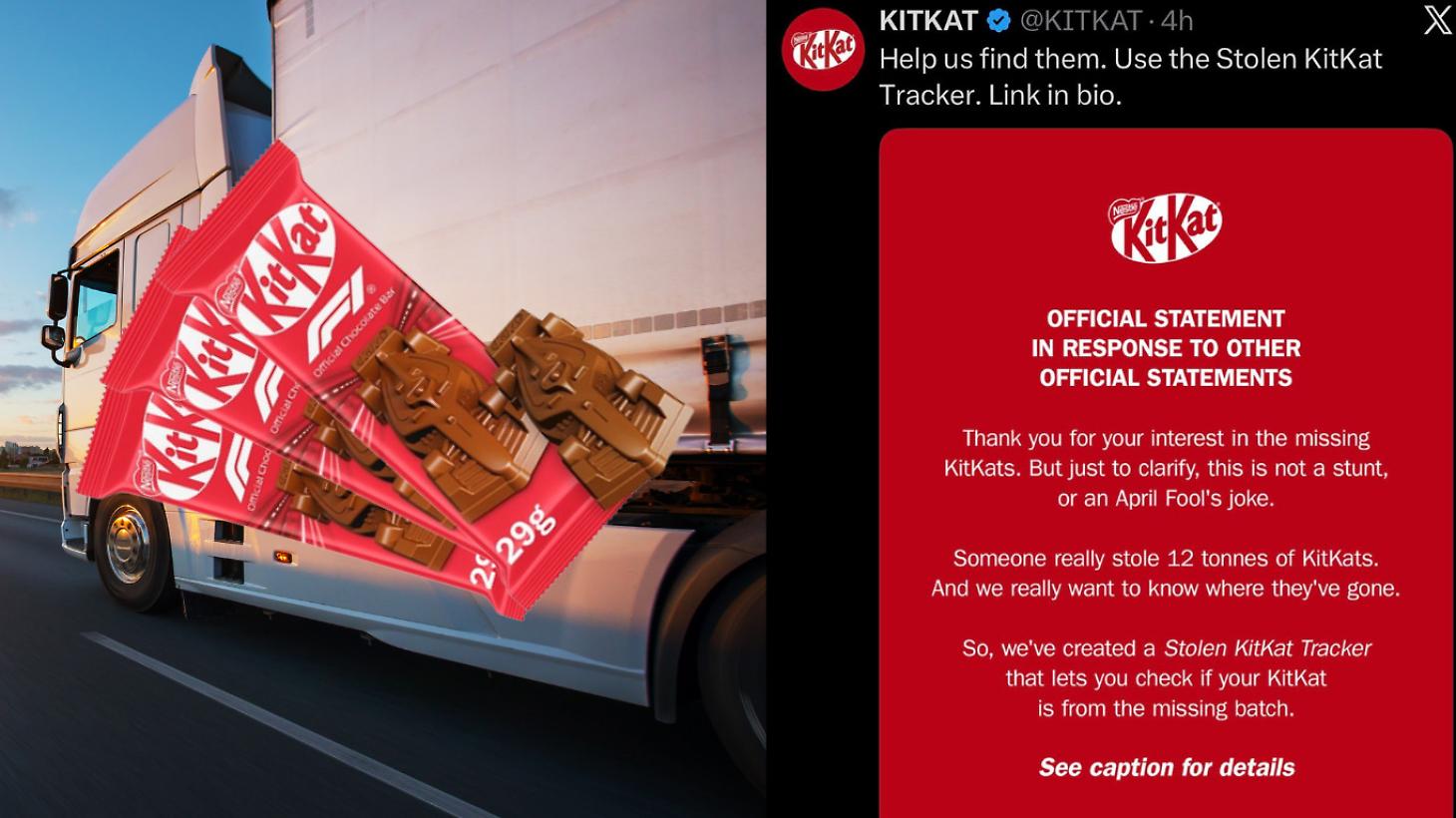 KitKat, ancora nessuna traccia del camion rubato. L&rsquo;azienda sui social: &ldquo;Aiutateci a trovarlo&rdquo;