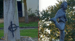 Roberto Benigni e la croce celtica che sfregia la sua statua, il sindaco: "Atto incivile, esposto contro ignoti"
