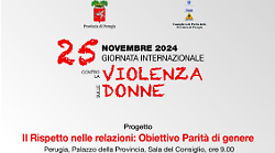 La Provincia di Perugia presenta il progetto Il rispetto nelle relazioni: Obiettivo Parità di Genere