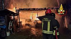 Bevagna, fiamme in una azienda agricola: sul posto 5 mezzi dei vigili del fuoco
