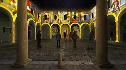 Natale, nel chiostro della basilica di San Pietro video mapping con i tesori artistici dell'Umbria