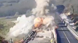 Terni-Viterbo, demolizione con esplosivi del viadotto Paranza sulla SS 675 "Umbro Laziale"