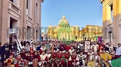 Gubbio, Sbandieratori a Roma per il Giubileo delle bande e dello spettacolo popolare 
