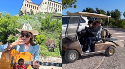 Lucio Corsi, musica e relax ad Assisi con vista Basilica di San Francesco. Poi la corsa in golf car in mezzo all'orto