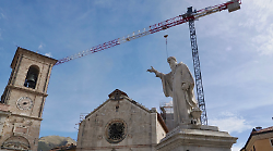 Norcia, le prime immagini della Basilica di San Benedetto a nove anni dal sisma del 2016: il video
