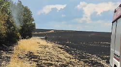 Marsciano, incendio sulla collina: bruciato un campo di grano. Fiamme sino alla strada statale 