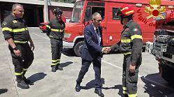 Terni, il nuovo questore Michele Abenante in visita al Comando provinciale dei Vigili del Fuoco