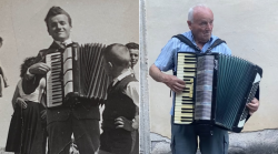 Torna a suonare la fisarmonica sullo stesso luogo dopo 70 anni: l'emozionante gesto dell'88enne Carlo Micanti