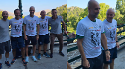 Guardiola fa visita al Santuario di Santa Rosalia con la maglia di Falcone e Borsellino: "Le loro idee corrono sulle nostre gambe"