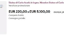 Carlo Acutis, corsa ai gadget: cresce il mercato on line, migliaia di compravendite. Per una statua anche 5 mila euro