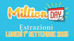 Million Day e Million Day Extra, le estrazioni di oggi lunedì 1° settembre: i numeri vincenti