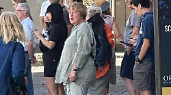 Angela Merkel a spasso in piazza Duomo a Orvieto