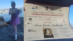 Premio a Porto Venere per Anna Giulia Baldicchi: la giovane tifernate si distingue con un’opera su Shelley