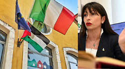 La bandiera della Palestina esposta nella sede della Regione a Terni. Proietti: "È un modo simbolico per dire chiaramente da che parte stiamo"