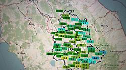 Arriva il freddo in Umbria, a Cascia all'alba il termometro scende a 2,6. Ecco le città sotto i 10 gradi, prima neve sui Sibillini
