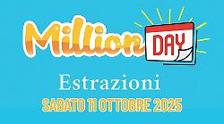Million Day e Million Day Extra, le estrazioni di oggi sabato 11 ottobre: i numeri vincenti