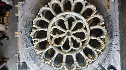 Il cantiere modello di Sant'Eutizio a Preci. Ricomposti i 400 pezzi del rosone