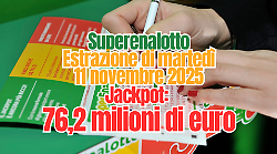 Lotto e Superenalotto, i numeri vincenti di oggi venerdì 7 novembre: il jackpot sale a 76,2 milioni di euro
