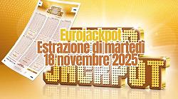Eurojackpot, estrazione di oggi martedì 18 novembre: i numeri vincenti. Il jackpot è di 18 milioni di euro