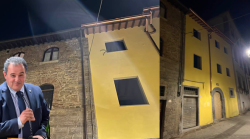 Intonaco giallo vivace sul palazzo medievale: polemica. Sarri (Thevenin) spiega: "Colore da correggere, iter ok, alloggi per donne fragili"