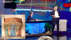 Roberto Benigni da Fazio decanta e imita la Madonna del Parto. "Mia mamma era incinta di me e ci and&ograve; a piedi"