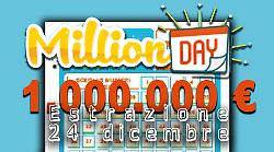 Million Day e Million Day Extra, le estrazioni di oggi mercoled&igrave; 24 dicembre: i numeri vincenti