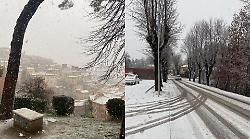 Umbria sotto la neve il giorno dell'Epifania. Fiocchi anche a Perugia: centro storico imbiancato. Foto e video 