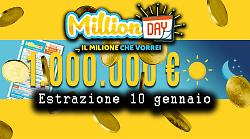 Estrazione Million Day e Million Day Extra di oggi sabato 10 gennaio: i numeri vincenti