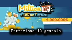 Million Day e Million Day Extra, le estrazioni e i numeri vincenti di oggi luned&igrave; 19  gennaio