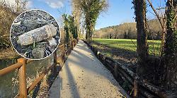 Trovato ordigno inesploso a Ponte Felcino: tratto ciclopedonale chiuso fino a bonifica