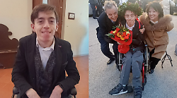 Andrea Tomassini: "Ora mi prendo un'altra laurea". Il 22enne nato con disabilit&agrave; raccolta il suo ultimo traguardo