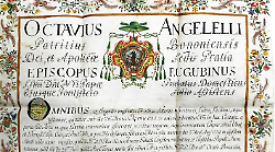 Reliquie ubaldiane: la donazione scritta in una pergamena