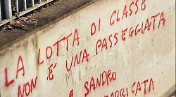 Spunta scritta tra via Mentana e via Bolletta per i due  anarchici morti nell'esplosione a Roma 