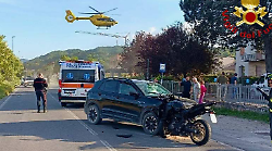 Scontro tra moto e auto in localit&agrave; San Secondo: motociclista elitrasportato in gravi condizioni. &Egrave; cosciente 