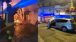 Non si fermano gli incendi a Terni: fiamme da un&rsquo;auto e prende fuoco anche l'esterno di un bar in centro 