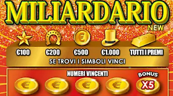 Gratta e vince 20 mila euro. Colpo a Montefalco con con il Miliardario New