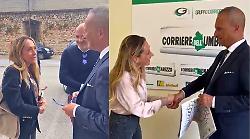 Arianna Meloni in visita alla redazione di Foligno del Corriere dell'Umbria