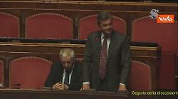 "Vergogna, vergogna", la protesta delle opposizioni in Aula contro Dl Sicurezza. Seduta sospesa