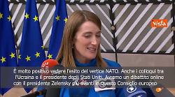 Metsola (Parlamento Ue): Positivo esito vertice Nato, bene i colloqui tra Zelensky e Trump