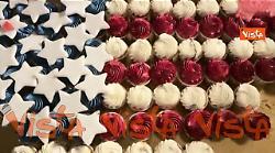 Festa 4 luglio a Villa Taverna, i cupcacke colorati formano la bandiera Usa a Stelle e Strisce