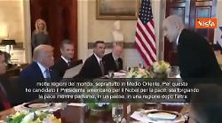 Netanyahu a cena alla Casa Bianca: "Ho candidato Trump al Nobel per la pace"