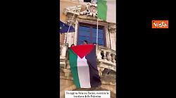 Proietti (Presidente Umbria) espone bandiera Palestina a Palazzo Donini (Pg), sede regione Umbria
