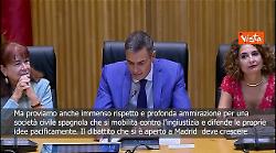 Sanchez: Ammirazione per societ&agrave; civile spagnola e protesta pacifica pro Pal alla Vuelta