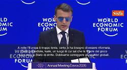 Macron a Davos: L'Europa &egrave; lenta, ma preferiamo il rispetto ai bulli