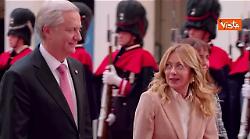 La premier Meloni accoglie a Palazzo Chigi il presidente eletto del Cile Jos&eacute; Antonio Kast