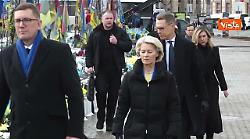 Cerimonia a Piazza Maidan a Kiev con leader Ue per i 4 anni dell'inizio dell&rsquo;invasione in Ucraina