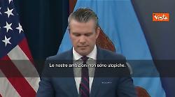 Scontro con Iran, Segretario difesa Usa Hegseth: "Non &egrave; una guerra infinita come in Iraq"