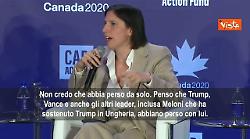 Schlein a Toronto: Meloni e Trump hanno perso insieme a Orban