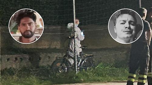 Ucciso e fatto a pezzi, le immagini dell'amico arrestato con la bici della vittima vicino al luogo del ritrovamento del cadavere