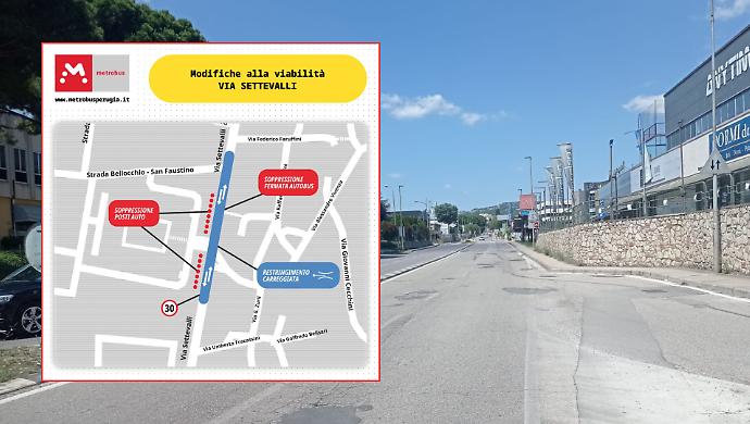 Metrobus, proseguono i lavori sul corridoio Pievaiola&ndash;Settevalli: come cambia la viabilit&agrave; nei prossimi mesi